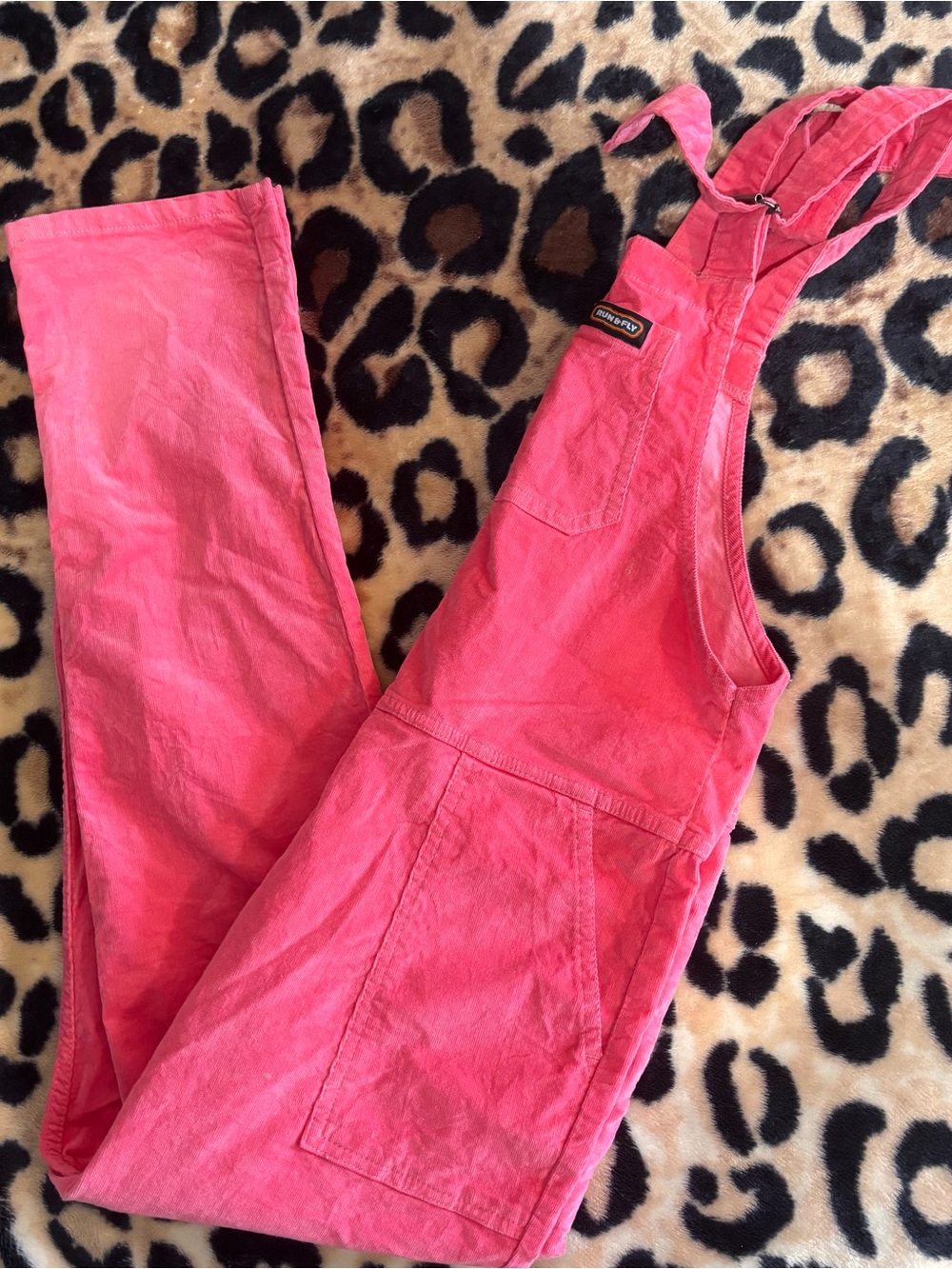 Bright pink corduroy overalls |size XS/ size 6/8| by Run & Fly